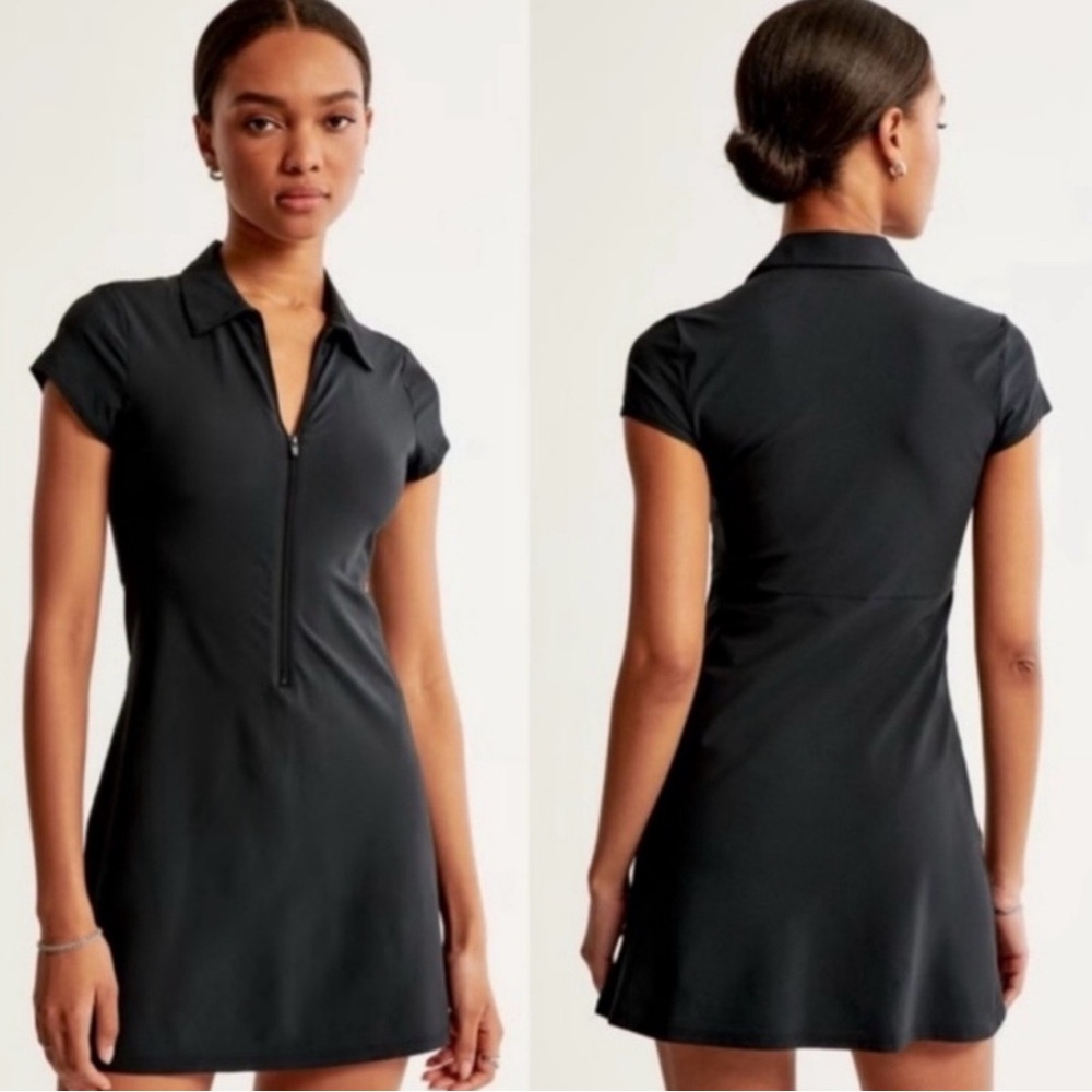 Elegant Black Zipper Dress